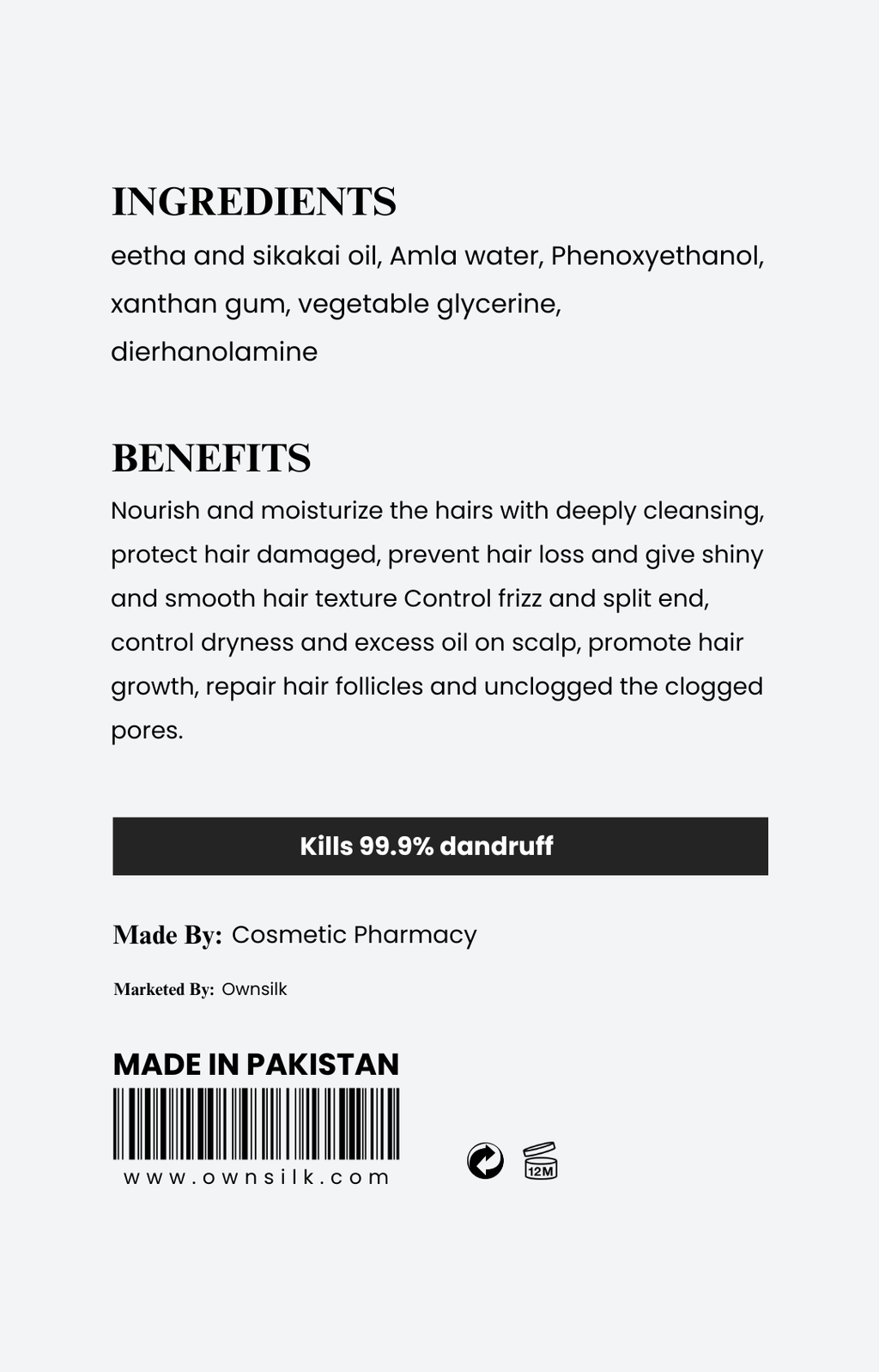 Herbal Anti-Dandruff Hair Cleanser – Deep Cleansing & Scalp Care Shampoo